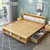 一米色彩 床 双人床实木床可充电储物软靠主卧床木质简约现代北欧风格皮质软靠床1.8米高箱抽屉婚床 卧室家具 1.5米框架(胡桃色 宽0.9米长1.9米)第5张高清大图