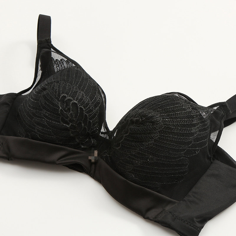 黑天鹅内衣旗舰正品官网美人文胸计无钢圈无痕聚拢夏季收副乳胸罩3885