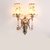 简约欧式奢华壁灯卧室床头灯法式浪漫水晶灯单头双头LED光源 古铜色(6036纯色灯罩 单头带5w光源)第4张高清大图