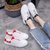 2018春季新款女休闲板鞋韩版系带平底潮鞋板鞋女(35)(白黑)第3张高清大图