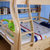 A家家具 儿童床 实木上下床双层子母床高低小孩木床男孩女孩青少年 直梯款单床 1.2m*1.9m(直梯+书架+床底抽+床垫 1.5*1.9米)第3张高清大图