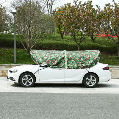汽车遮阳伞车顶折叠车衣车罩通用车衣膜车衣半罩防雨隔热遮阳罩(一体式)