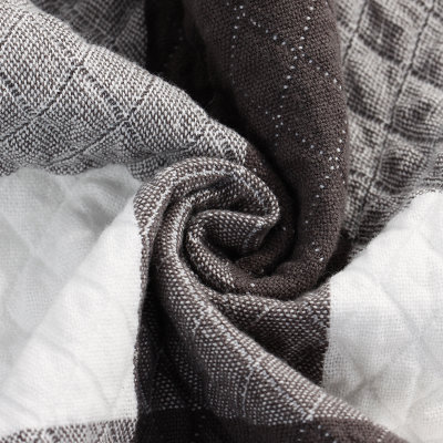 三利 棉布复古彩格毛巾被 菱格缝线空调毯子 居家办公午休盖毯(涅色)