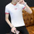 左岸男装 夏季新款韩版男士圆领短袖T恤男生修身纯色上衣潮(白色 XXXL)第2张高清大图
