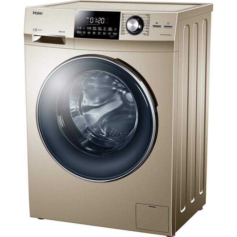 海尔haierxqg100hbdx14756gu110公斤洗烘一体变频滚筒洗衣机香槟金