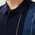 竖条纹紧致绣标棉质长袖POLO衫(蓝色 185)第3张高清大图