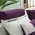 紫茉莉 沙发 布艺沙发 小户型沙发 简约现代客厅三人转角布艺沙发(米白紫色 三件套送地毯)第4张高清大图