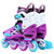 美洲狮（COUGAR）直排轮滑鞋儿童溜冰鞋全套装初学者男女可调平花鞋777(紫色一双 35-38码 可调)第5张高清大图