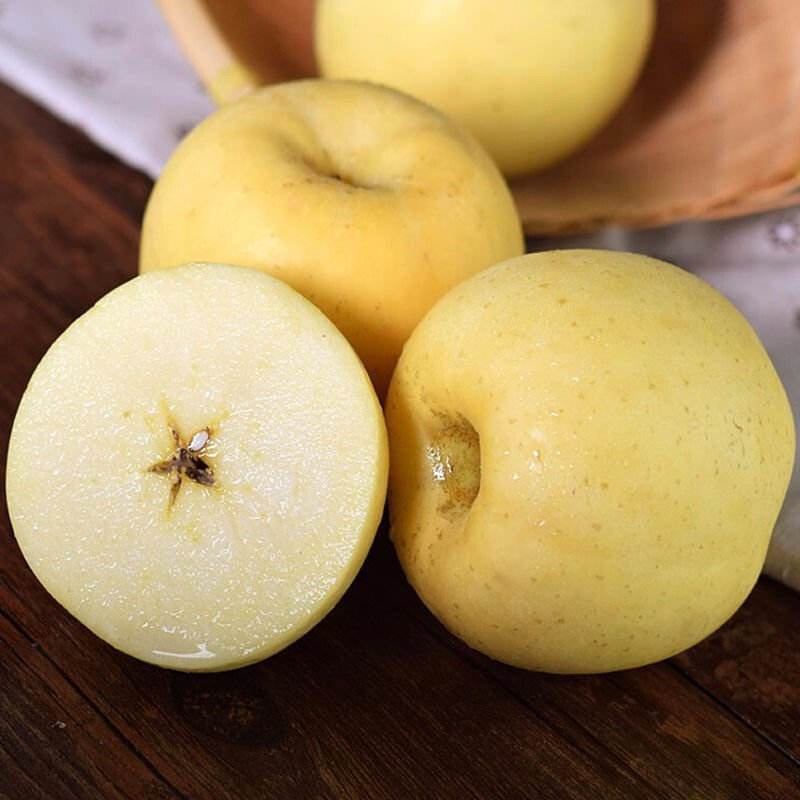 超脆甜好吃当季山东黄金奶油富士苹果1053斤脆甜多汁批发3斤装单果80g