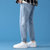 传奇保罗蓝色牛仔裤男夏季薄款2021年新款裤子潮流牌直筒宽松男士休闲长裤（M-4XL）812301(蓝色 M)第3张高清大图