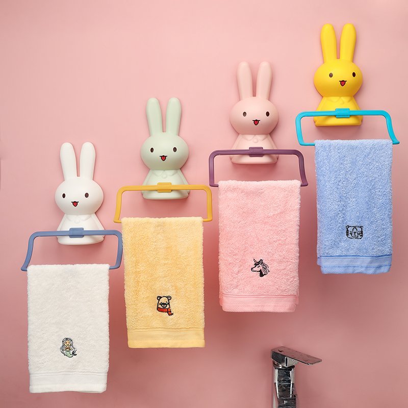 儿童毛巾架免打孔卫生间浴室卡通可爱宝宝洗脸挂晾挂钩杆置物架子漱口