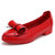 AICCO春夏季新舒适平底鞋妈妈鞋牛皮浅口单鞋女鞋子SHHA1631(红色 35)第2张高清大图