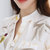 VEGININA 韩版修身短袖女雪纺衬衫 9483(黑色 XXL)第5张高清大图