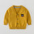 婴儿毛衣秋装男纯棉新生儿线衣0-3个月春秋女宝宝针织开衫外套(90cm 黄色)第3张高清大图