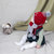 牛奶朋友 冬季宝宝护耳毛线帽纯色儿童防寒套头帽婴儿毛线帽(红色（帽子+围巾）)第3张高清大图