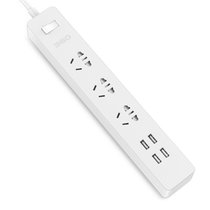 360安全插线板-瘦版 USB充电 多功能插排插座接线板 智能保护 1.8米 白色