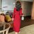 MISS LISA法式复古茶歇长款针织裙红色长袖气质连衣裙C157(红色 XL)第4张高清大图