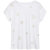 七格格2017夏装新款时尚简约纯色宽松圆领星星刺绣短袖T恤女X1139(白色 L)第5张高清大图