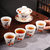 羊脂玉瓷功夫茶具套装 手绘白瓷家用办公茶杯泡茶整套茶具(年年有鱼)第4张高清大图