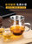 玻璃公道杯加厚耐热日式四方分茶器玻璃过滤功夫茶具配件茶漏套装(400ML玲韵公道杯+龙头茶隔（加厚款）)第4张高清大图