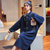 雅黛琳睡裙韩版春秋季开衫可爱长袖纯棉连衣裙DF16703(灰色 M)第3张高清大图