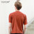 YUYOM优央 夏季薄款 男士圆领T恤　复古男款短袖　微弹时尚修身YT170715(红色 XXXL)第2张高清大图