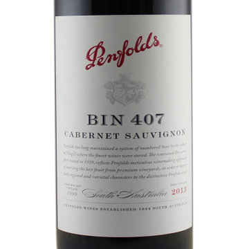 澳洲原瓶原装进口红酒 奔富BIN407赤霞珠干红葡萄酒750ml*2支装