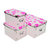 浦晨 整理盒三件套金属边环保PP有盖收纳盒(粉色圆圈PC7010)第4张高清大图