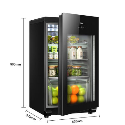 海尔（Haier）家用立式冰吧客厅冰箱小型单门冷藏饮料柜 办公室水果保鲜柜茶叶柜红酒柜母乳冰箱 LC-102E冷藏
