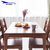 天米 TIMI 北欧白橡实木餐桌椅 简美胡桃色1.2米1.4米餐厅家具 长方形一桌四椅(胡桃色 1.4米单张桌子)第4张高清大图
