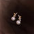 韩国东大门S925银针简 约小巧珍珠耳环气质法式镶钻耳饰 个性(女士)(金色)第5张高清大图