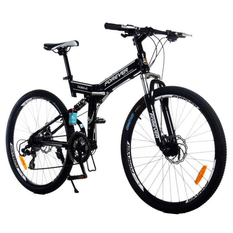 forever折叠山地自行车fa262d型26吋 铝合金车架 双碟刹 禧玛诺24速