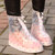 琳琅集韩版圆点加厚防水平跟高筒雨鞋鞋套耐磨雨靴套(高跟xL)第4张高清大图