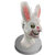 万圣节帅气恐怖兔子面具全脸恶魔血腥兔装饰恐怖绒毛面具道具(白色 血腥兔（2个）)第3张高清大图