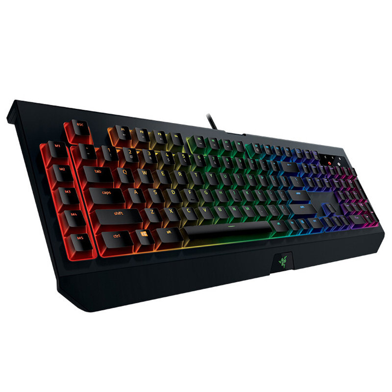 雷蛇razer黑寡妇蜘蛛幻彩版v2黄轴电竞游戏机械键盘rgb背光绝地求生