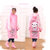 新款加厚卡通儿童雨衣带书包位充气帽檐宝宝儿童学生雨衣雨披(粉色 M)第2张高清大图