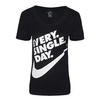 Nike 耐克 女装 休闲 短袖针织衫 运动生活 847539-010(847539-010 M)