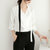 MISS LISA 职业雪纺衬衫春季长袖飘带蝴蝶结撞色衬衣86216(白色 XL)第2张高清大图