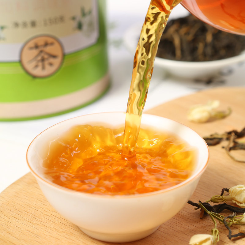 金帆官方经典茉莉红茶云南古树浓香功夫滇红花茶精品礼罐散装茶叶