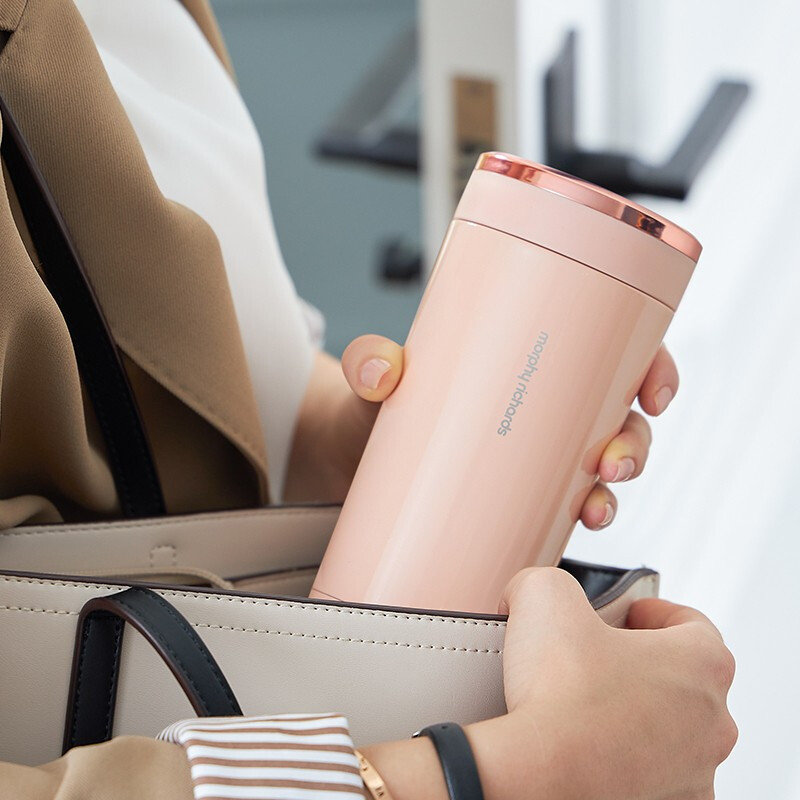 保温热水壶热水杯热奶泡茶出差壶旅行家用摩飞便携烧水杯mr6060落樱粉