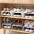 鞋架简易家用经济型鞋架塑料收纳整理架双层多功能防滑鞋子收纳架(米色 常规)第2张高清大图