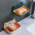 肥皂盒壁挂式卫生间沥水创意皂架浴室置物架吸盘家用肥皂架子(撞色灰白 默认版本)第5张高清大图