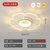 2020年新款网红ins房间灯简约现代创意花型LED主卧室吸顶灯客厅灯灯具(哑白+透明 直径42cm双色分段)第2张高清大图