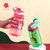 日本AKAW随手杯儿童夏季运动便携简约带吸管提手方便卡通可爱便携耐摔杯子(玫瑰红)第3张高清大图