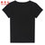 NEW BOLUNE/新百伦短袖t恤女纯色短款上衣圆领夏季2021年新款打底衫潮(黑色 L)第2张高清大图