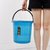 创简坊加厚大号创意水桶塑料家用储水桶欧式带盖提水桶加厚小形桶小水桶(中号蓝色18L)第2张高清大图