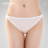 LPCSS品牌女士内裤高开叉性感薄透气桑蚕丝真丝低腰三角裤E704(白色 S)