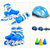 溜冰鞋男女儿童款直排轮滑鞋旱冰鞋可调长短滑冰鞋单闪套装(蓝色 S号（适合26-32码）)第5张高清大图