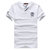 1722163战地吉普夏装新款V领弹力短袖T恤衫 纯棉男士半袖polo衫(白色 L)第4张高清大图