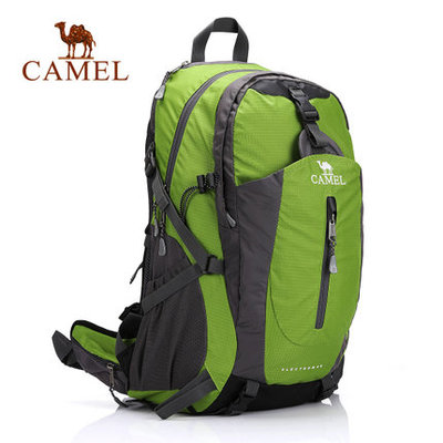 骆驼(Camel)双肩登山包40L男女户外背包游行包包1F01018(红色 40L)